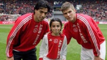 Luis Suárez, en su época del Ajax, junto a Huntelaar y un joven Abdelhak Nouri.