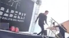 Watch: Viral moment giant screen almost falls on top of magician