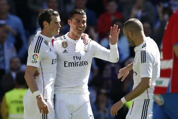 Gareth Bale (17 goles), Cristiano Ronaldo (61 goles) y Karim Benzema (22 goles)