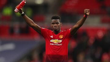 Pogba celebrando la victoria del Manchester United