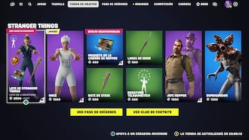 fortnite stranger things skins once demogorgon jefe hopper