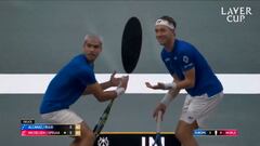 Cientos de GIFs en camino: la cómica reacción de Alcaraz y Ruud en la Laver tras un punto