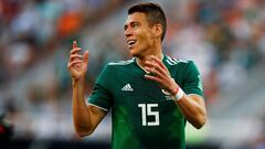 Soccer Football - World Cup - Group F - Mexico vs Sweden - Ekaterinburg Arena, Yekaterinburg, Russia - June 27, 2018   Mexico&#039;s Hector Moreno reacts after conceding a penalty   REUTERS/Jason Cairnduff