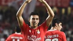 Gait&aacute;n celebra uno de sus goles esta temporada. 
 