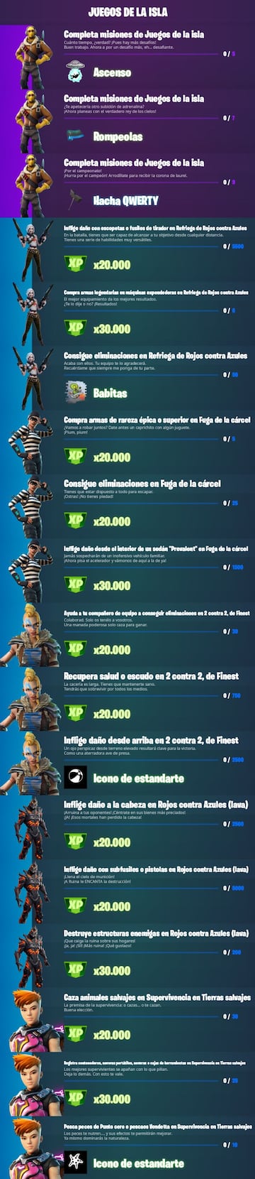 Fortnite Temporada 7: Misiones de Juegos de la Isla