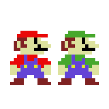 mario luigi pixel art super mario bros nintendo