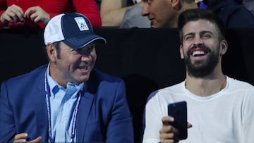 El futbolista del Barcelona Gerard Piqué presenció este domingo en directo junto al actor estadounidense Kevin Spacey la final del ATP World Tour Finals de Londres entre Andy Murray y Novak Djokovic.