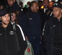 Euforia con Neymar, Cavani y Di María a su llegada a Madrid