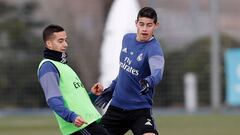 James y el Madrid se entrenan pensando en Napoli