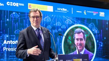 El presidente de CEOE, Antonio Garamendi, durante la presentación del proyecto +Ciberseguridad, en la sede de la CEOE, a 30 de octubre de 2024, en Madrid (España). +Ciberseguridad es un proyecto para fortalecer la protección digital de las empresas españolas, especialmente pymes, microempresas y autónomos.
30 OCTUBRE 2024
Marta Fernández Jara / Europa Press
30/10/2024