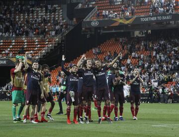 Los jugadores del Arsenal celebraron la victoria.