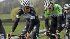 Boonen y Boom, en su reconocimiento del Tour de Flandes.