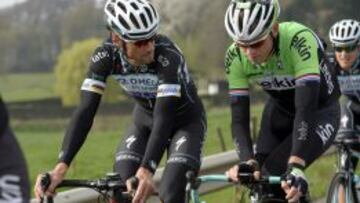 Boonen y Boom, en su reconocimiento del Tour de Flandes.