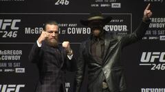 Conor McGregor y Donald Cerrone durante la rueda de prensa del UFC 246.