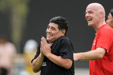 Diego Maradona and Gianni Infantino