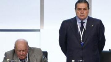 <b>ASAMBLEA.</b> Vicente Boluda, presidente del Real Madrid ratificado en su cargo por los socios compromisarios, destacó hoy, tras la Asamblea General Extraordinaria, que el triunfador no ha sido él, sino todo el "madridismo".