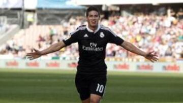 James celebra el gol ante el Granada.