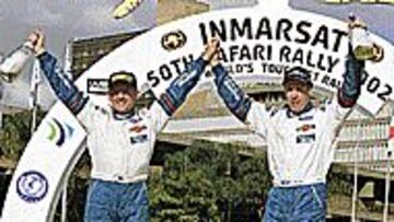 McRae celebra el triunfo.