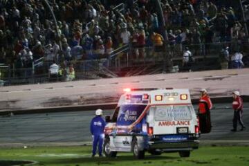 El accidente se produjo en la última vuelta de la carrera Coke Zero 400 de la Nascar. Los pilotos Denny Hamblin y Kevin Harvick se tocaron y el coche 3 que conducía Austin Dillon fue el más afectado.