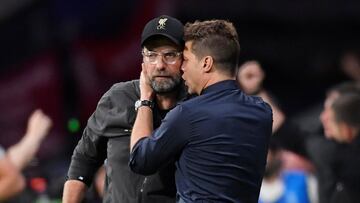 Jürgen Klopp y Mauricio Pochettino, durante la final de la Champions League de 2019 entre Liverpool y Tottenham.