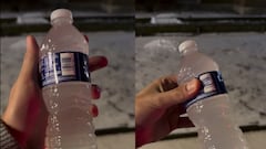 ¡Qué frío! Botella de agua se congela en segundos en Illinois