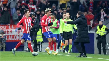 Griezmann celebra, en el Atlético-Getafe, su gol 173.