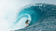 TEAHUPO'O, TAHITI, FRENCH POLYNESIA - MAY 29: Vahine Fierro of France surfs in the Final of the SHISEIDO Tahiti Pro on May 29, 2024, at Teahupo'o, Tahiti, French Polynesia. (Photo by Matt Dunbar/World Surf League)