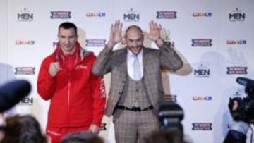 Vladimir Klitschko y Tyson Fury, en la promoción del anterior combate.