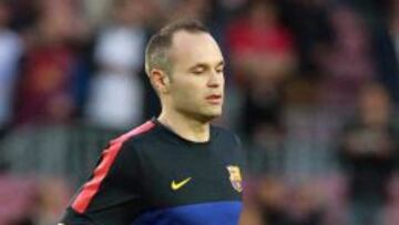 Iniesta, antes del encuentro ante el PSG.