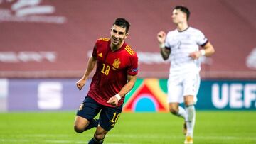 Ferran Torres celebra un gol ante los alemanes.