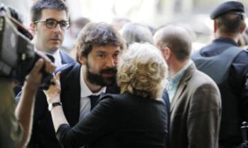 La plantilla del Real Madrid fue recibida en la Alcald¨ªa de Madrid por Manuela Carmena.