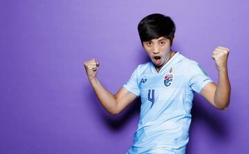 Duangnapa Sritala of Thailand poses for a portrait during the official FIFA Women's World Cup 2019 portrait session at Grand Hotel Continental on June 08, 2019 in Reims, France.