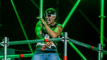 MADRID, SPAIN - JULY 28: Singer Feid during a performance at the Estadio Civitas Metropolitano, on July 27, 2024, in Madrid, Spain. Artistically known as Feid or Ferxxo, he is a Colombian singer, composer and record producer. The singer arrives in Madrid with his tour 'FerxxoCalipsis Tour 2024'. (Photo By Ricardo Rubio/Europa Press via Getty Images)