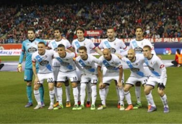 El once inicial del Deportivo. De pie: Lux, Arribas, Mosquera, Lopo y Celso Borges. Agachados: Jonathan, Fajr, Cartabia, Manuel Pablo, Laure y Bergantiños.