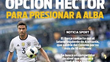 Digne y Héctor, opciones para el lateral según la prensa catalana