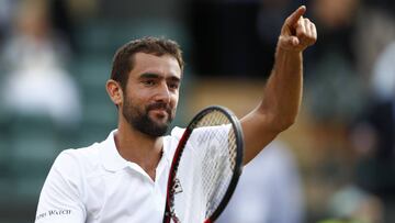 Marin Cilic celebra su su pase a las semifinales de Wimbledon 2017.