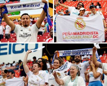 Numerosos seguidores del Real Madrid presentes en el FedExField de Landover.
