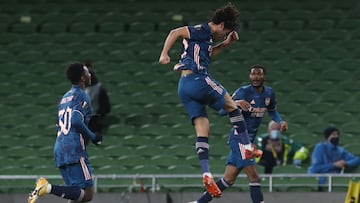 Soccer Football - Europa League - Group B - Dundalk v Arsenal - Aviva Stadium, Dublin, Ireland - December 10, 2020 Arsenal&#039;s Mohamed Elneny celebrates scoring their second goal REUTERS/Lorraine O&#039;sullivan