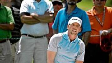 <b>SATISFECHO. </b>La mueca de Sergio García lo dice todo: buen día.