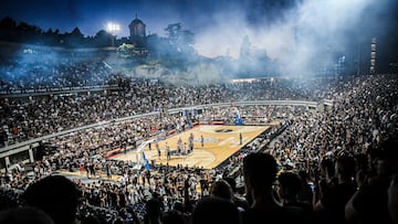 El estadio Tasmajdan de Belgrado durante el amistoso entre el Partizán y el Fuenlabrada.