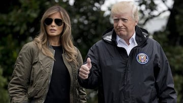 Melania Trump, muy criticada en las redes sociales por aparecer con tacones en la visita a Texas tras la cat&aacute;strofe del hurac&aacute;n Harvey.