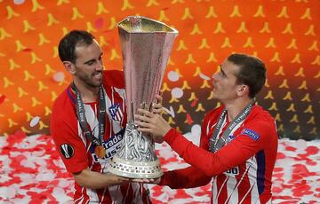 El Atlético de Madrid campeón de la Europa League por tercera vez. Godín y Griezmann.