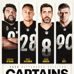 Aaron Rodgers es nombrado capitán de los Pittsburgh Steelers en su primer año