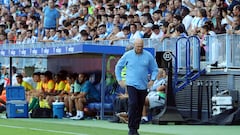 Pepe Mel, durante el Málaga - Villarreal B.