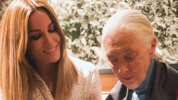 La cantante Edurne con la famosa primat&oacute;loga brit&aacute;nica Jane Goodall.