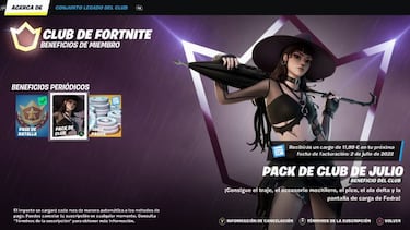 Club de Fortnite julio 2022: nueva skin Fedra ya disponible