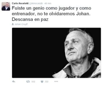 El mundo del deporte despide a Johan Cruyff en las redes sociales