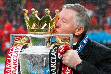 Sir Alex Ferguson winning yet another Premier League title with Manchester United. 