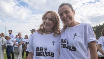 Marián Mouriño y Xisela Aranda en el acto de presentación de As Celtas.