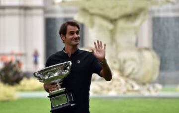 El día después: Federer celebró su título con los fans